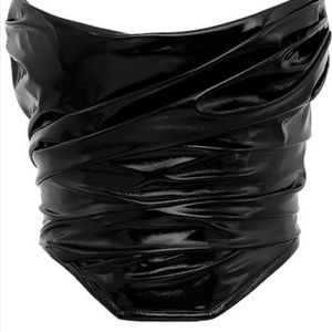 NEW HOUSE OF CB PATENT LEATHER BLACK GLOSS CORSET SMALL